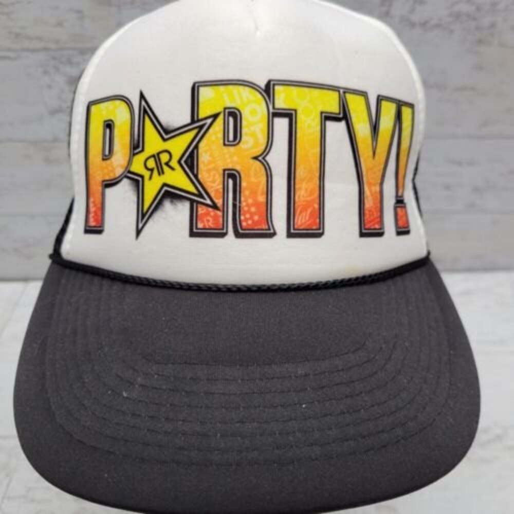 Rockstar Hat Energy Drink Cap Snapback Trucker Party Adjustable Retro Y2K